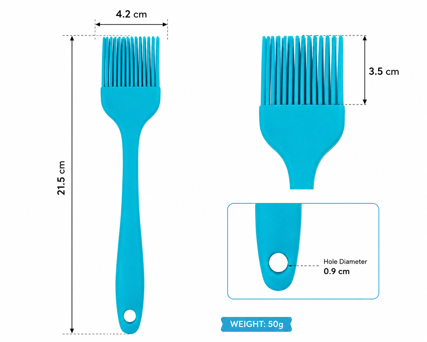 Silicone Brush – Best Premium Heat Resistant Kitchen Brush 1 Pc (Blue) - Image 3