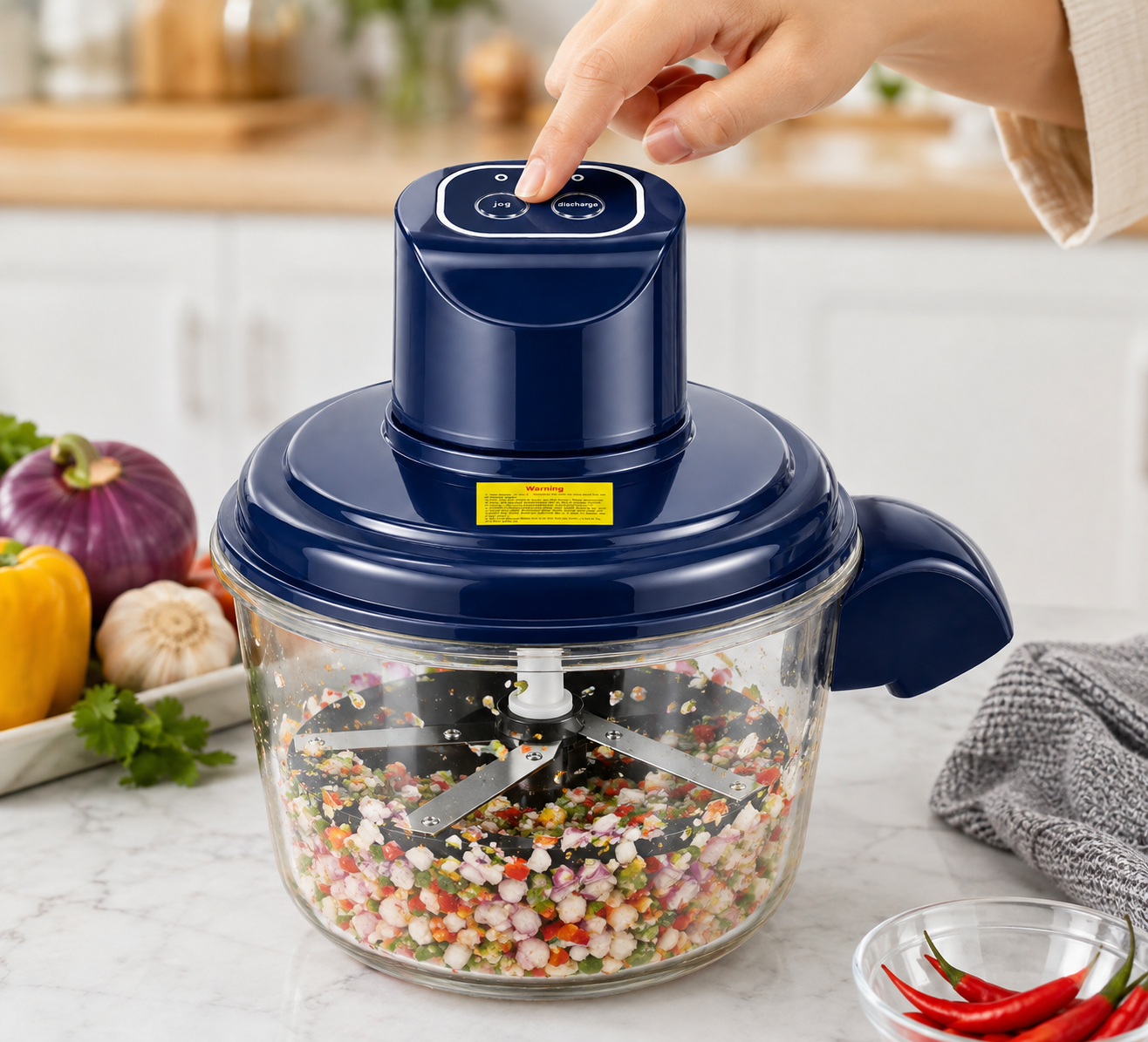 Electric Food Chopper – 2-in-1 Powerful Mini Vegetable Cutter & Kitchen Chopper with USB Charging - Image 4